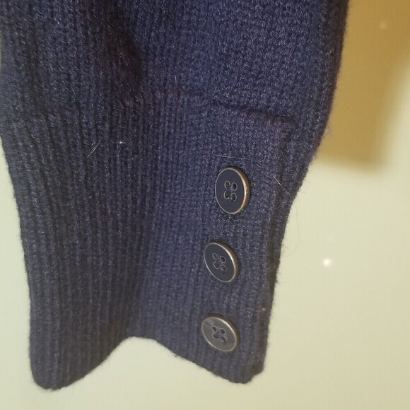 Talbots Womens Sweater Lambswool Blend Cable Knit Pullover Dark Navy Blue XS NWT - Picture 8 of 12
